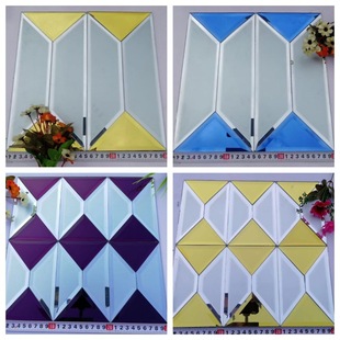 European-style mirror mosaic crystal glass edging TV background wall puzzle beveled bar wall sticker adhesive