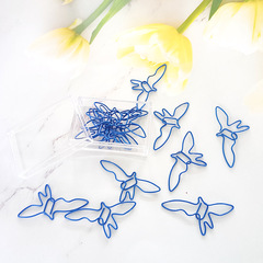 新款藍色小鳥回形針異型曲別針創意回形針蝴蝶髮夾動物回形針廠家