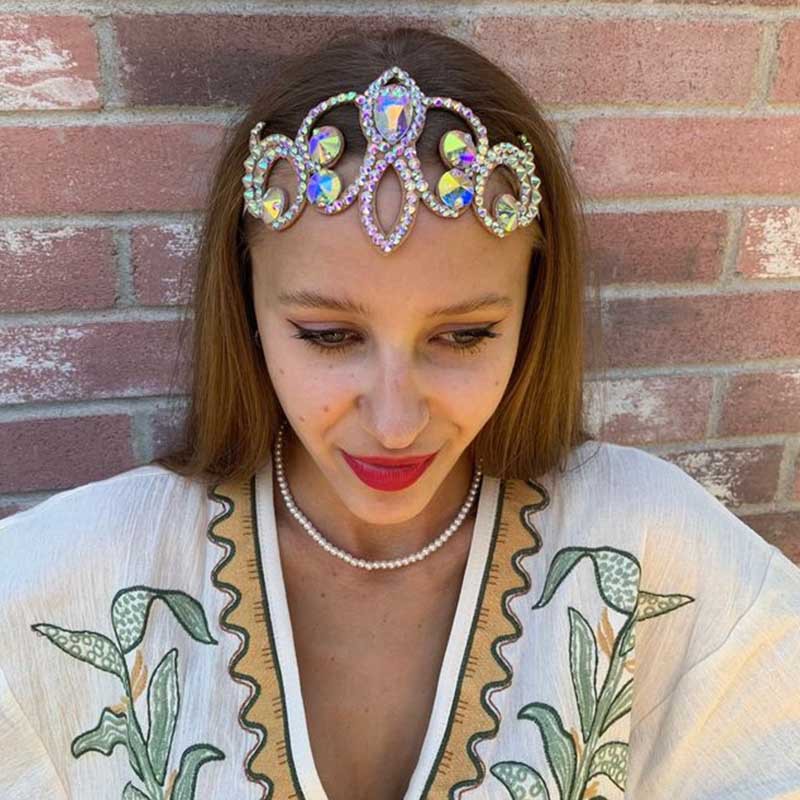 Viento exótico de color gota de agua correa de cabello exagerada diamante joyas para el cabello joyas de uso diario cadena de pelo