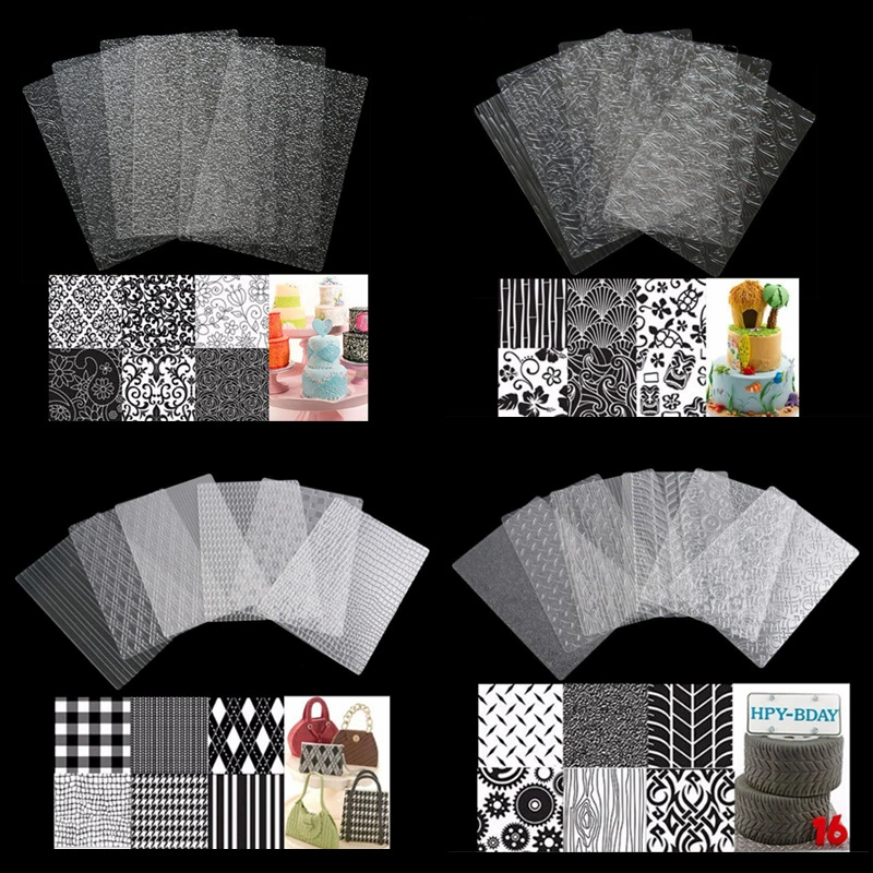 Набор из 6 шт. Текстурированные накладки форма для печенья торт Цветочные текстурированные флип сахар прозрачные печатные формы для выпечки украшения торта