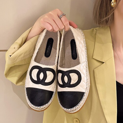 Internet celebrity chanel style Lefu single-layer shoes women's 2025 new style slip-on casual flat fisherman shoes, fashionable moccasin-minoccasne shoes