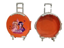 迷你旅行箱儿童塑料玩具拉杆箱橙色女孩过家家收纳日用品箱235.5g