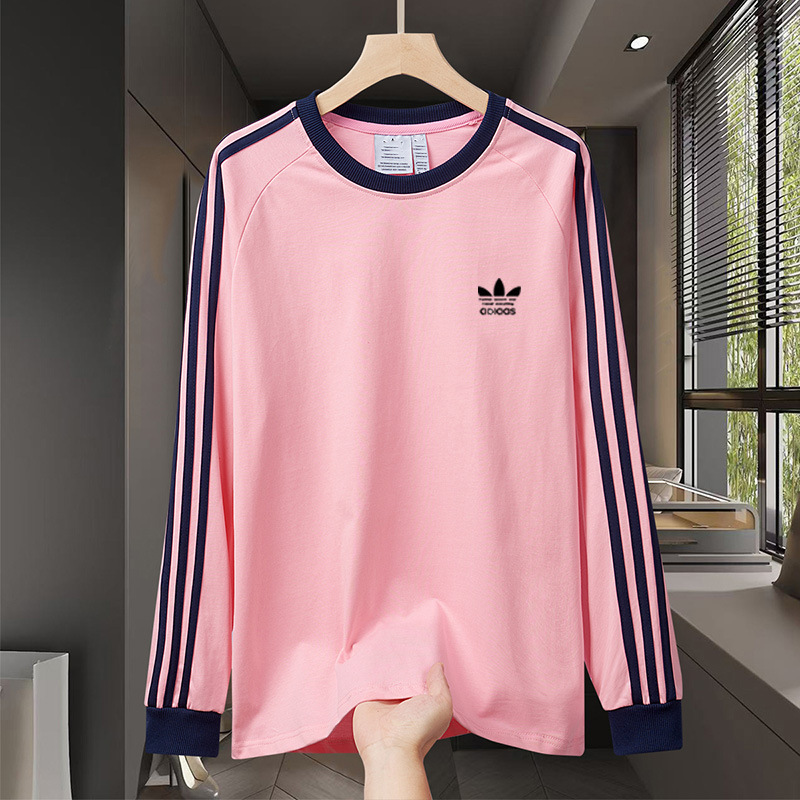 Clover Long-Sleeved Unisex Spring and Autumn Embroidered Logo Three-Stripe Casual Loose Round-Neck Pullover Sweatshirt