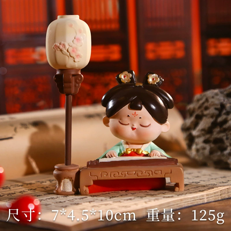 Новый национальный стиль Тан Ши леди, сидящая и качающая головой для украшения предметной панели в стиле древнего портного, маленькое украшение