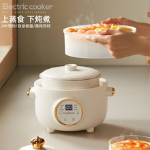 一件代發龍的多功能電燉盅LD-DG1520含蒸籠隔水燉白瓷內膽電燉鍋