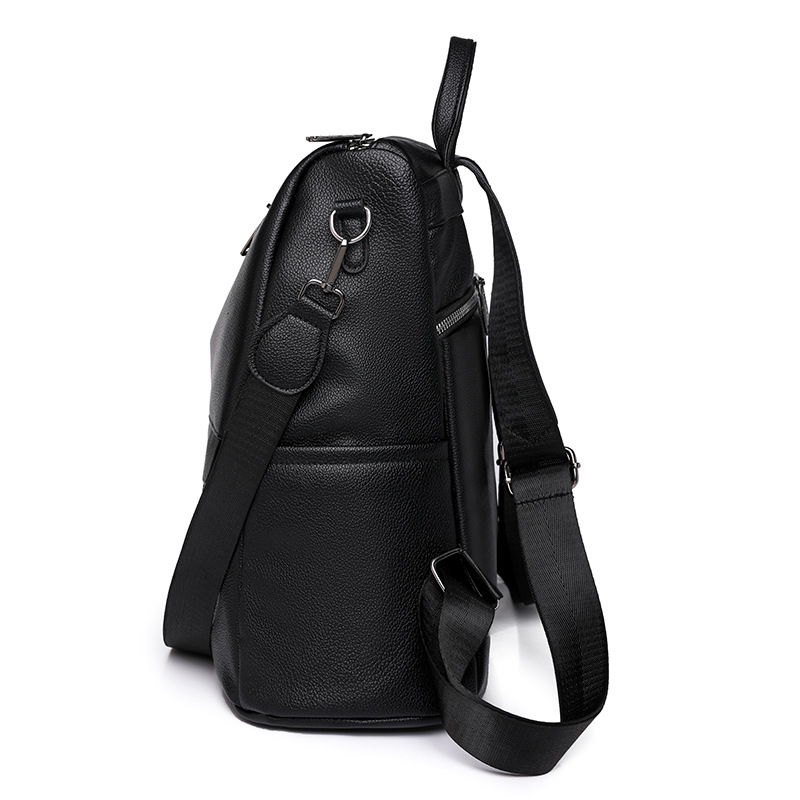 2023 verano nuevo estilo casual señoras de cuero suave mochila simple color sólido de gran capacidad mochila de doble uso mochila escolar al por mayor