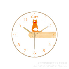 12inch 子猫時計寝室の壁時計リビングルームシンプルな創造的な文学パーソナライズされた時計サイレント時計クロスボーダーホット