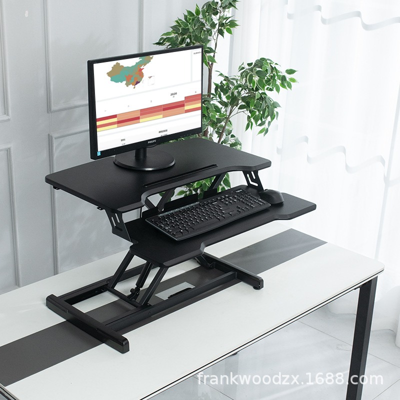 站立式升降工作台坐站交替办公桌台式显示器增高支架桌子