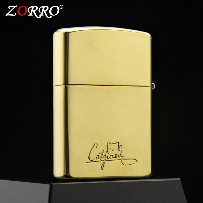 ZORRO ゾロ 真鍮レリーフ 星空を仰ぐ猫 灯油ライター クリエイティブ 本物 メーカー 卸売 メンズ|undefined