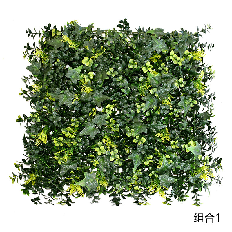 跨境供应室内外装饰仿真植物墙塑料绿植背景墙尤加利假草坪墙面|undefined