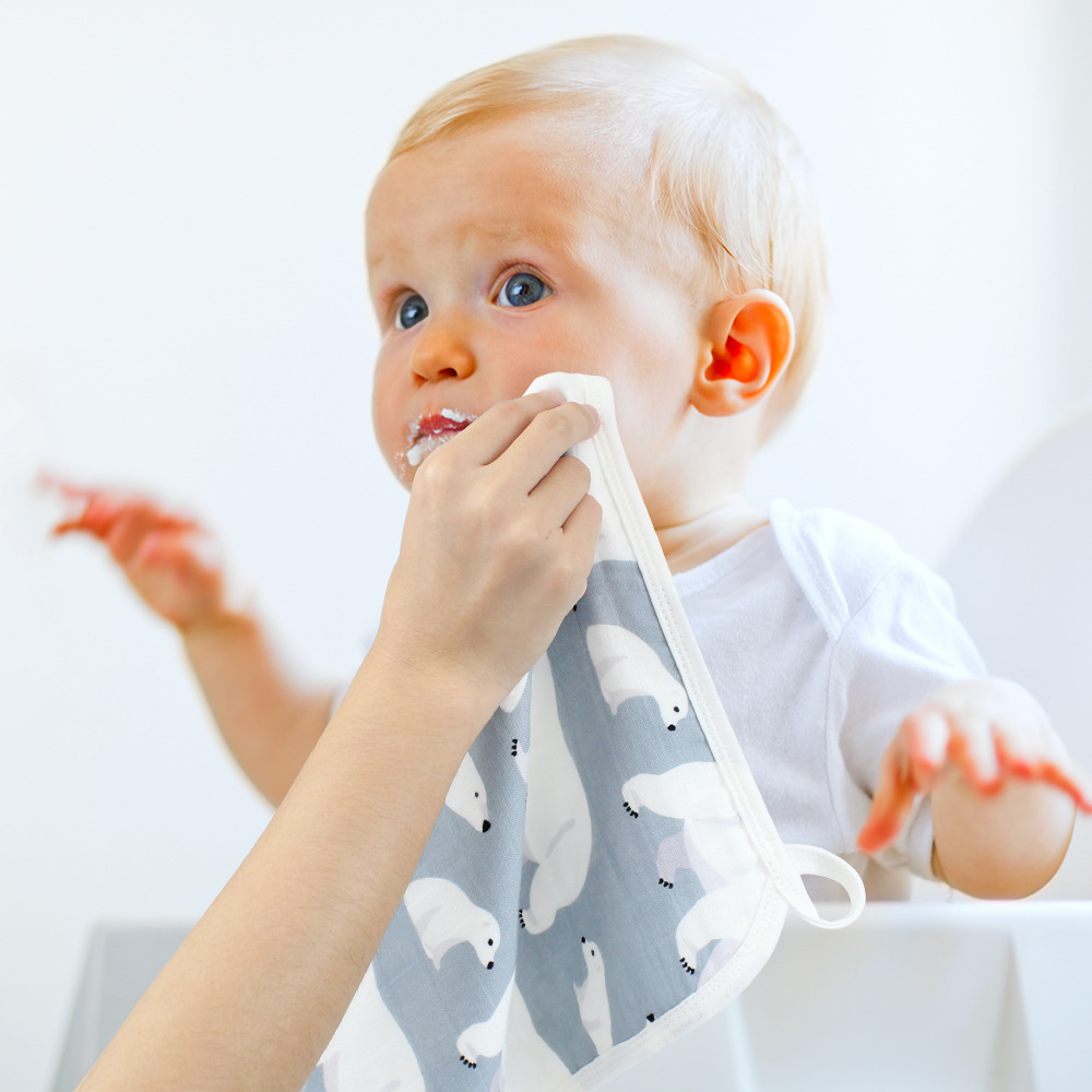 Baby's Six-Layer Gauze Wrap Handkerchief Newborn Baby muslin Sipe Wash Face Small Square