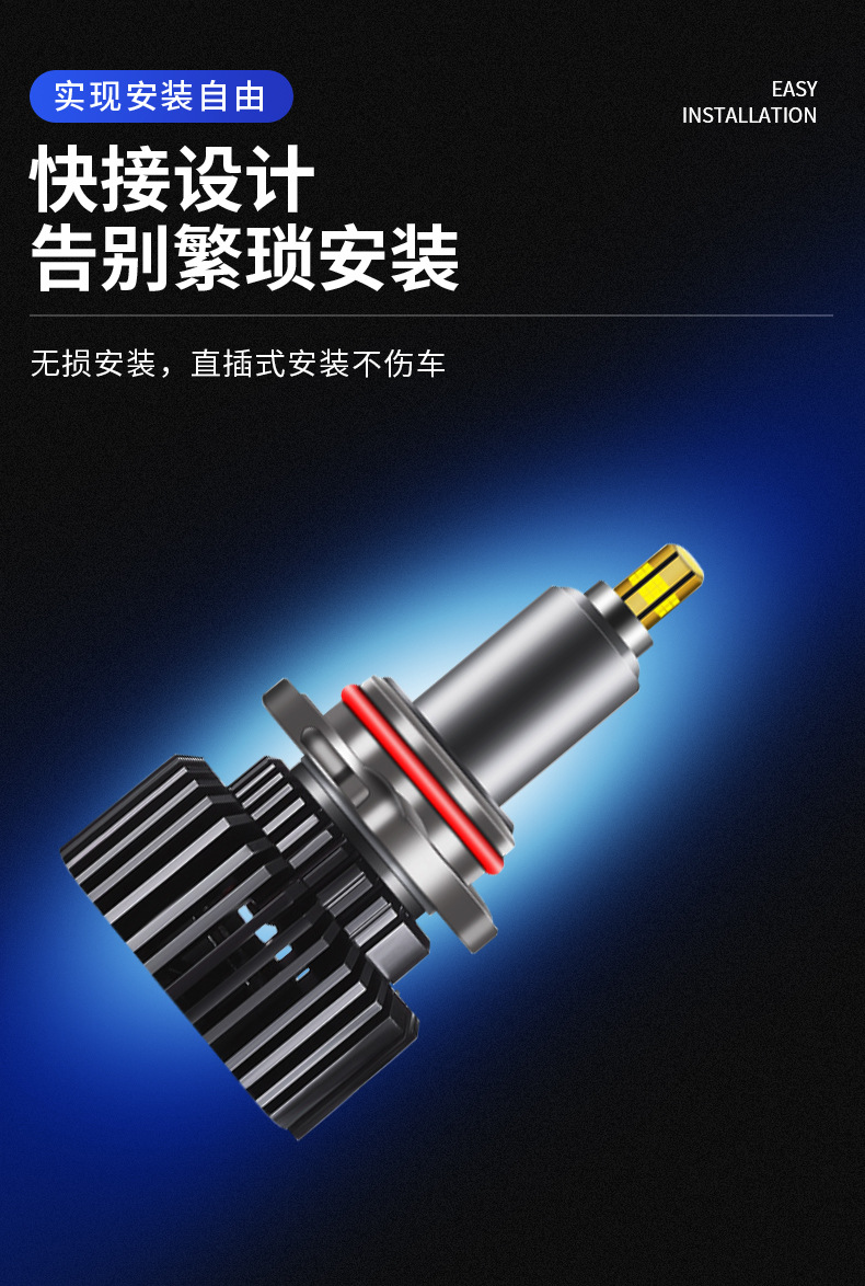 Cross-Border 360 Led Large Bulb Car Headlight High-Power 70W High-Brightness Spotlight Fast-Start H1 H4 H7 Car Light