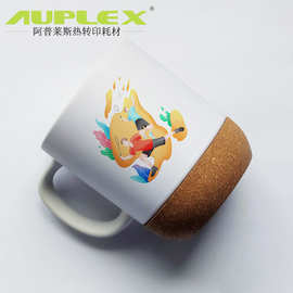 创意软木底座Cork cup with handle拼接杯办公室水杯带手柄
