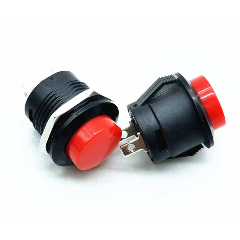 供应按钮开关R13-507圆形开孔16MM带螺母无锁自复位带线点动开关