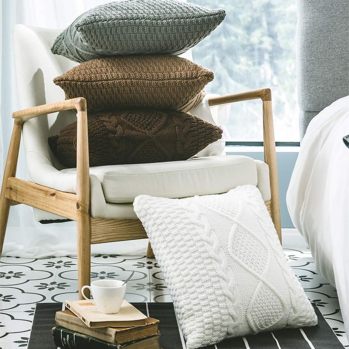 Tiya almohada de punto hogar suave accesorios nórdica fotografía apoyos sin núcleo