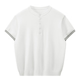 ZH8106-B夏季百搭T恤休闲短款男装老钱风通勤针织短袖OLO衫，男装针织衫/毛衣，星座614