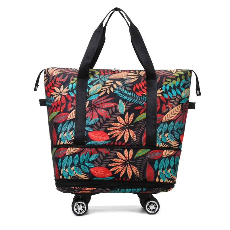 Bolsa de viaje de expansión de doble capa con rueda universal de separación en seco y húmedo de gran capacidad, bolsa de equipaje de mano, bolsa de deporte y fitness