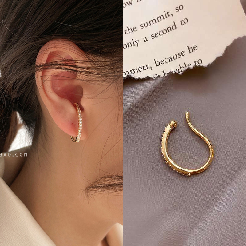 8g Weight Zircon Inlay Material Ear Studs Classification 1 Piece Quantity Daily Occasion Copper Material U Shape Pattern Women'S Gender Plating Design Fashion Style Fashion U Shape Copper Plating Zircon Women's Ear Studs 1 Piece 9