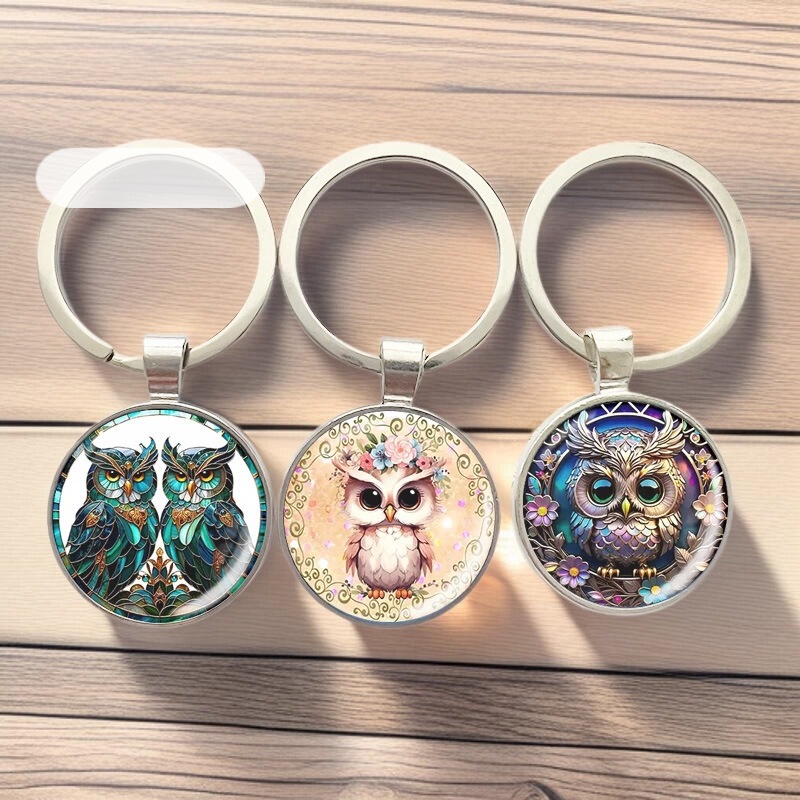 Colorful and Cute Owl, the Best Gift, Time Gemstone Key Chain Jewelry Pendant, Cross-Border Hot Style Colorful and Cute Owl, the Best Gift, Time Gemstone Key Chain Jewelry Pendant, Cross-Border Hot Style