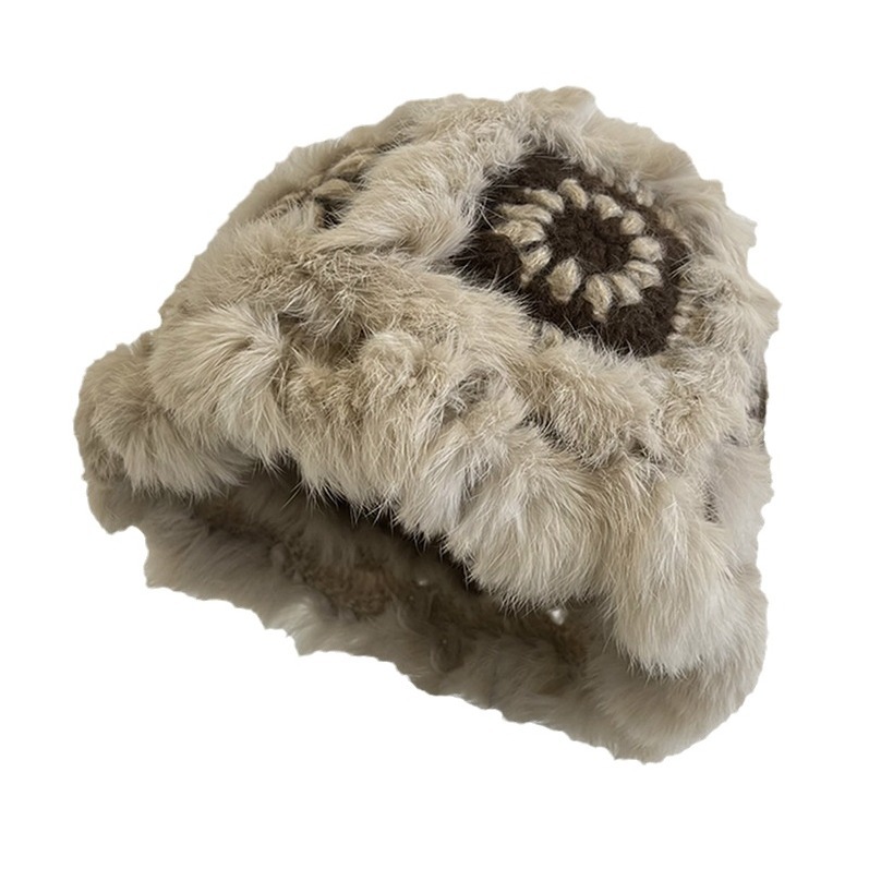 갈색 커피 꽃 사자 모자