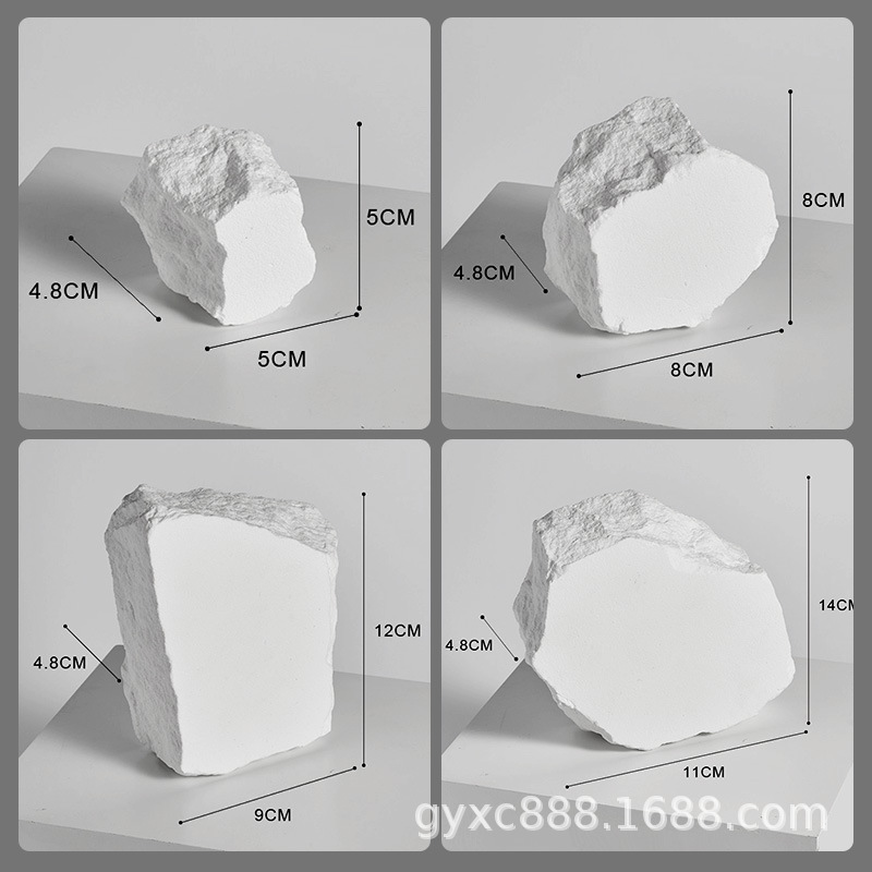 Estilo nórdico blanco irregular yeso fotografía decoración props joyería al por mayor producto de la joyería fotografía de fondo