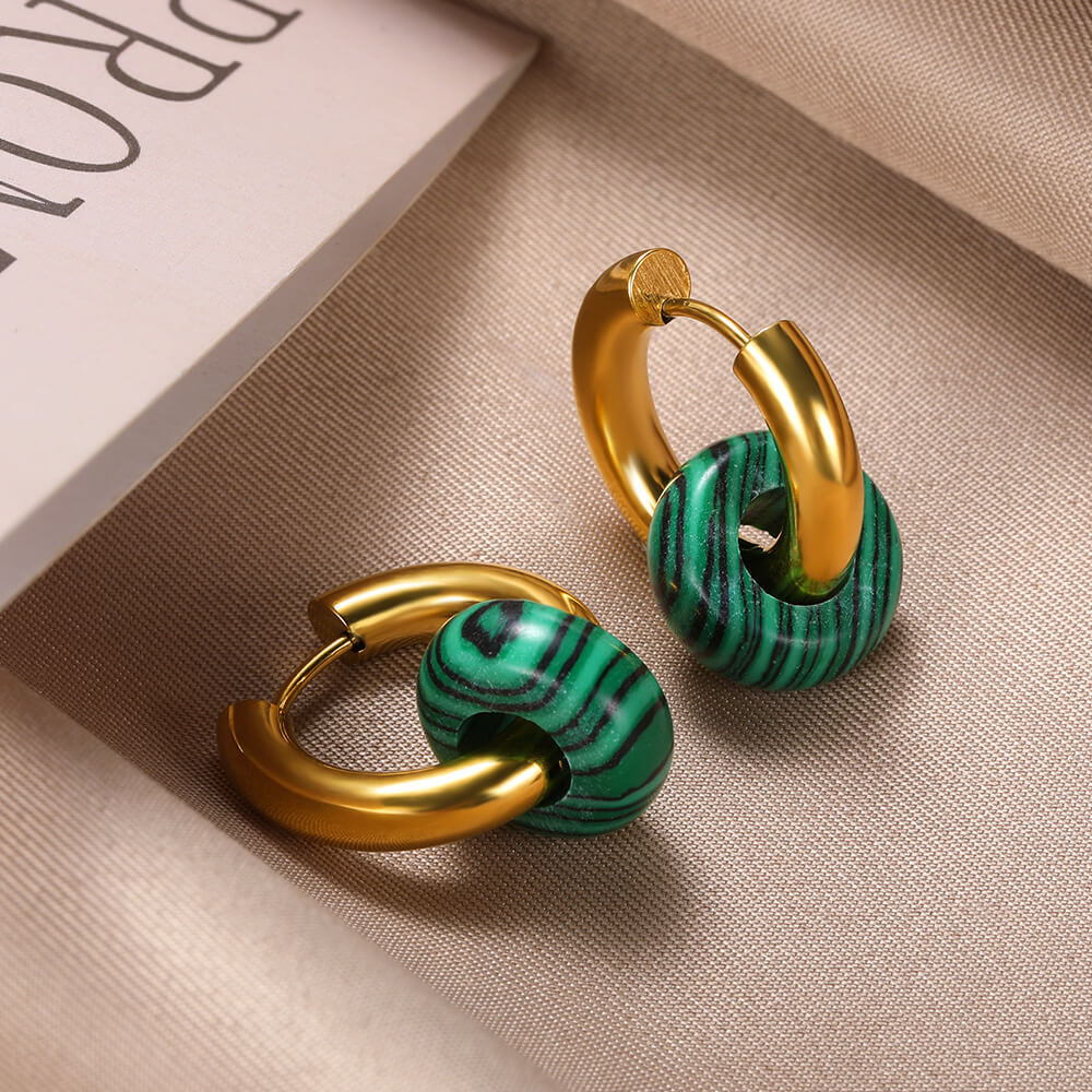 13g Weight PVD Coated Gold Plating Process 304 Stainless Steel Ear Needle Material 18K Real Gold Plated Plating Material Hoop Earrings Classification 1 Pair Quantity Date, Tea Party Occasion 304 Stainless Steel Material Geometric Pattern Women's Gender Classic Style Style Plating Craft 1 Pair Classic Style Geometric Plating Natural Stone Metal Hoop Earrings 16