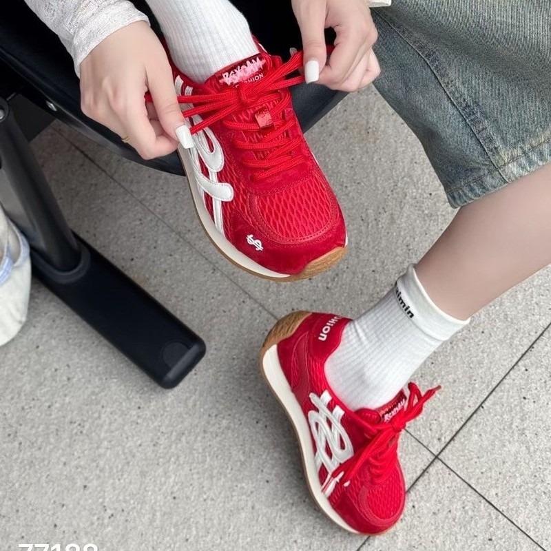 复古防滑系带2025秋季新款真皮时尚潮酷拼色百搭休闲阿甘鞋女潮流|undefined