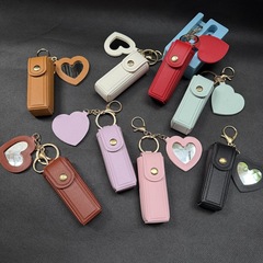 新しい ins 口紅キーホルダー収納袋ポータブルミニメーカー卸売金属質感キーアクセサリー