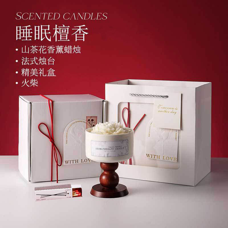 山茶花香薰蜡烛礼盒七夕情人节礼物结婚订婚伴娘伴手礼高级感蜡烛|undefined