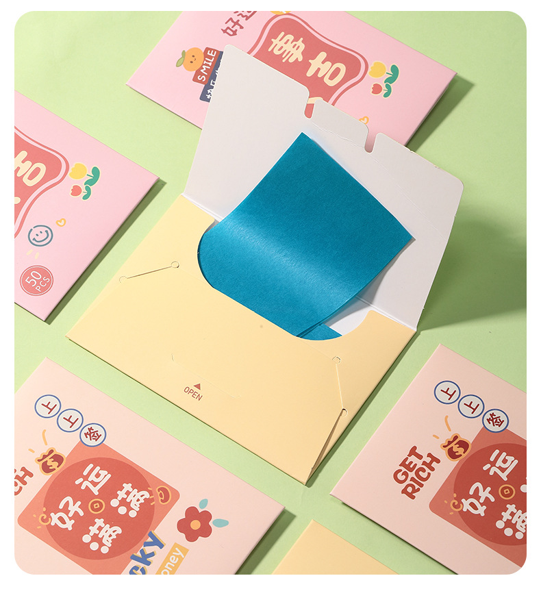 【 Free shipping per piece 】LMLTOP 50 pieces, 100 pieces of portable facial oil-absorbing paper, refreshing facial oil-removing paper undefined