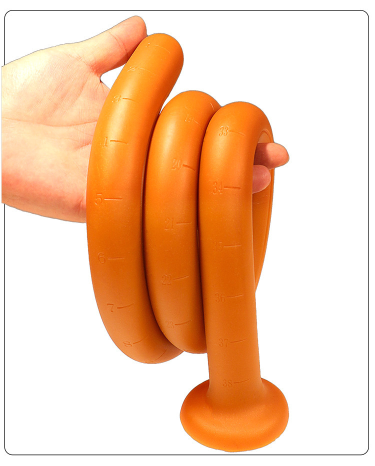 Long Whip Silicone Anal Plug with Beads, Transparent Blue, Adult Tail Toy — detail image 13