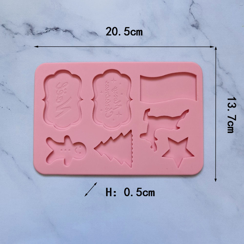 7 tarjetas de Navidad 71 molde de silicona pastel helado pudín molde de postre jabón utensilios