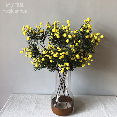 New products Hair ball Acacia Single 84 Pompon Yellow Plastic flowers Artificial Flower