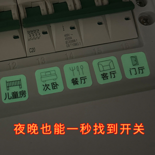 ✅ Luminous Strong Electric Meter Box Sticker Logo Sign Sticker Main Switch Power Supply Box Socket Label Home Decoration