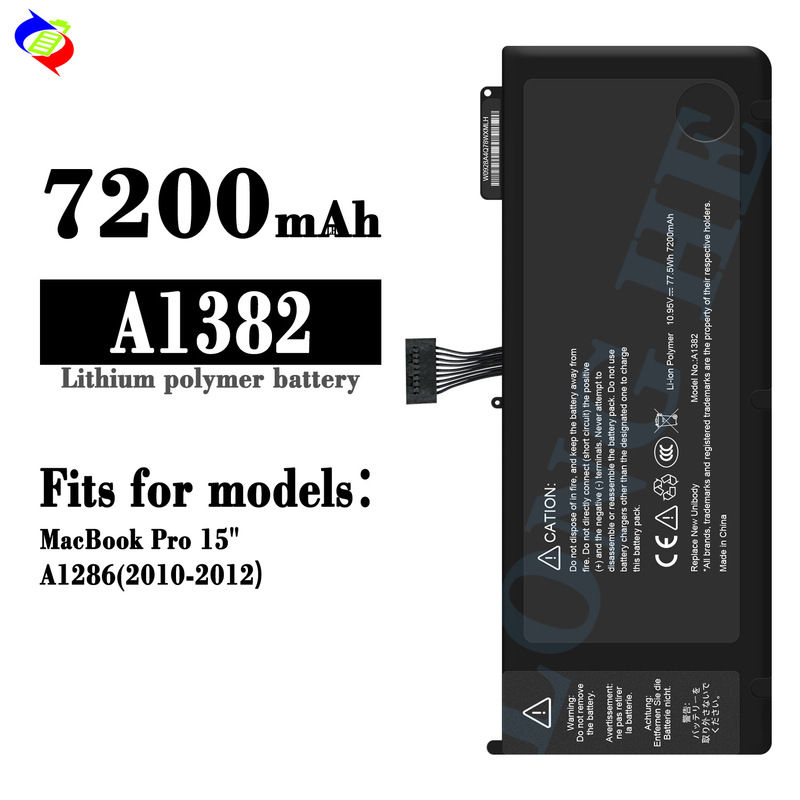 Suitable for Apple MacBook Pro 15inch /A1286 (2010-2012) Laptop Battery A1382
