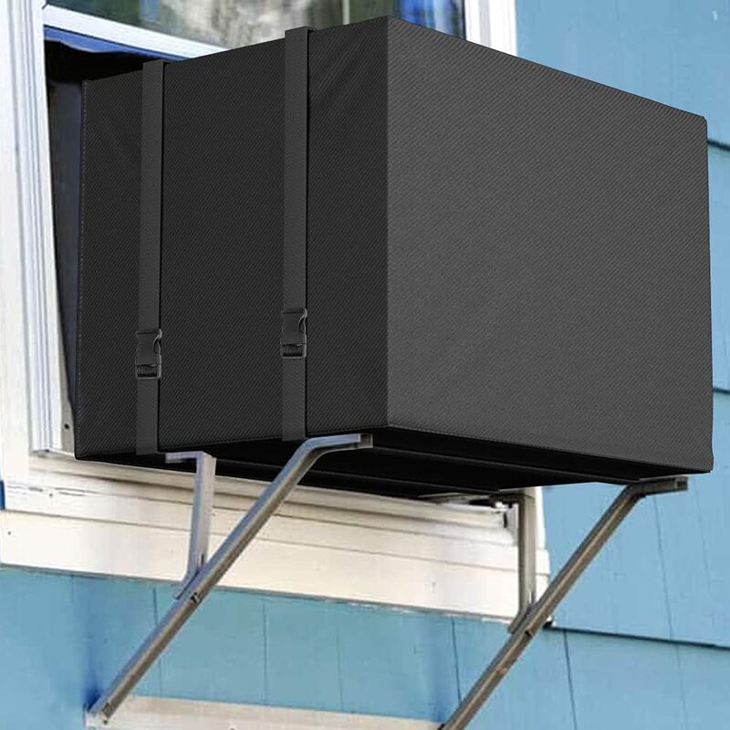 Dust Cover Outdoor Air Conditioner Dust Cover Hanging Air Conditioner Sunscreen Cover Black 420d Air Conditioner Rain Cover