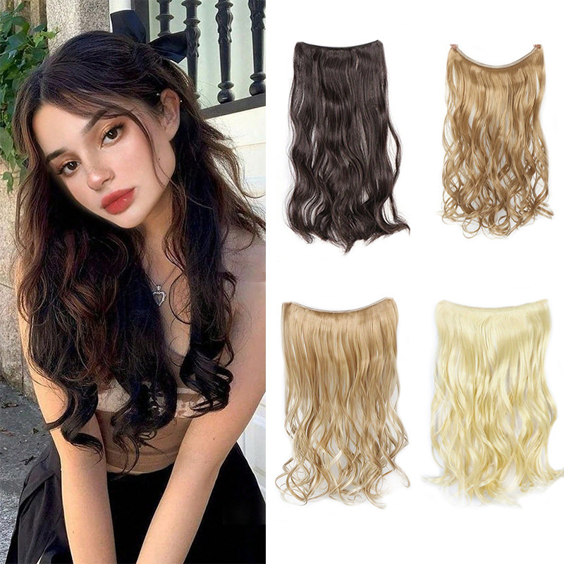 European and American wig chemical fiber color wig fishing line hair curtain curly hair patch foreign trade supply in stock wholesale