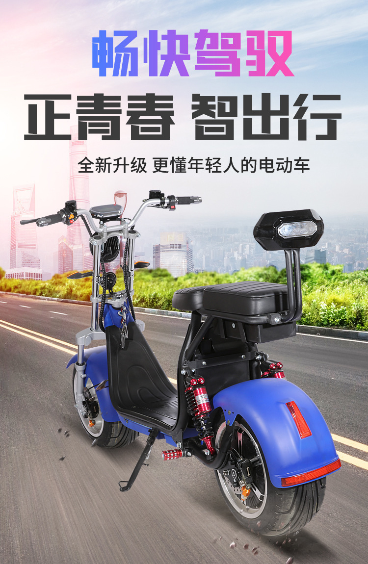 厂家直销新款哈雷电动滑板车可拆卸锂电池电瓶车成人电动摩托车