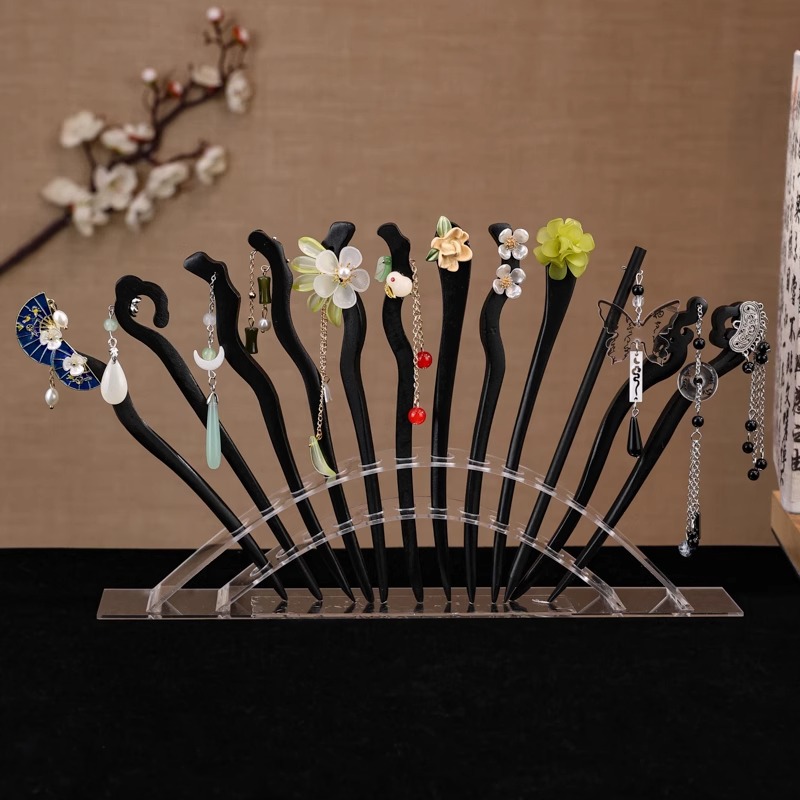 Nueva horquilla china 2025 nuevo estilo estilo antiguo horquilla mujer falda de cara de caballo de alta calidad estilo nacional horquilla de madera paso a paso horquilla tocado