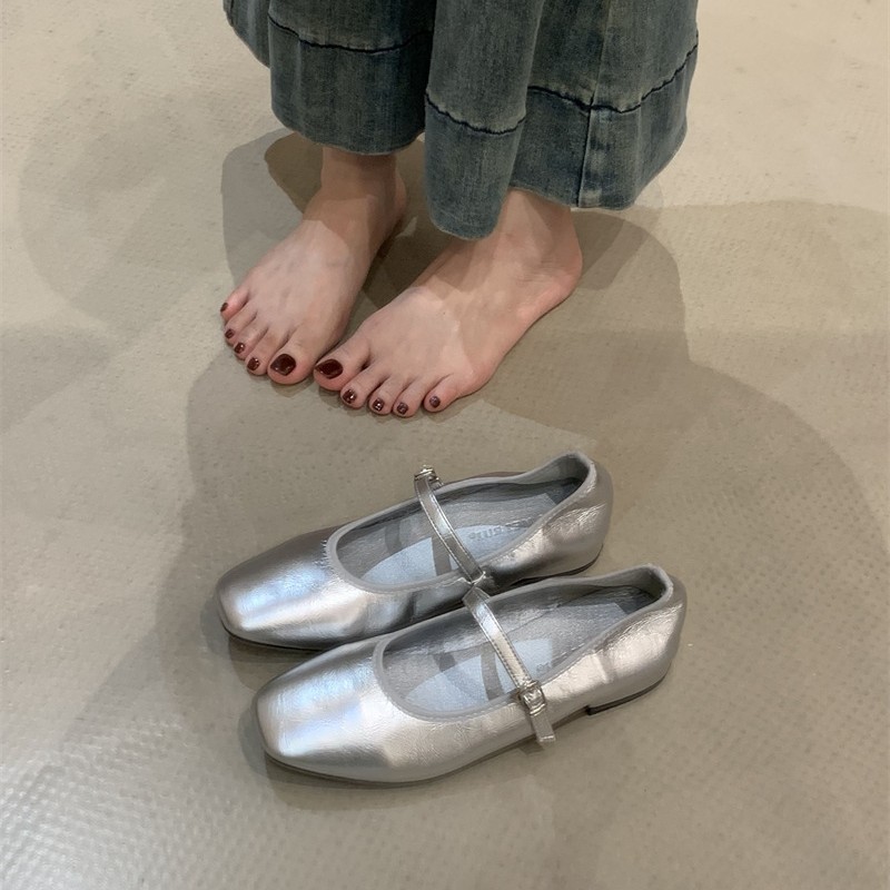晚风复古平底玛丽珍单鞋女2025新款秋季法式配裙子温柔软底芭蕾鞋|undefined