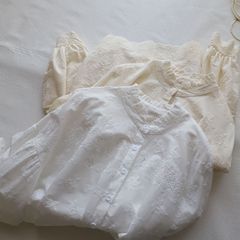 [比正]2025早春新商品韓国版女装刺繍レースゆるい長袖シャツブラウス3238