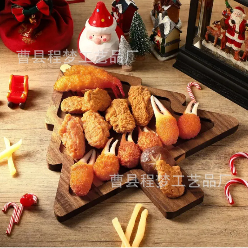 クリスマス木製まな板アカ夏クリスマストレー木炭トレースナックデザートキャンディートレー|undefined
