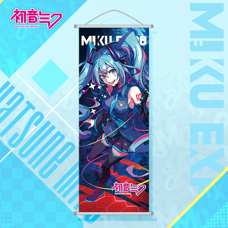 初音新作掛け画初音ミク二次元桃皮絨毛巻き軸布画壁画アニメ周辺25/70|undefined