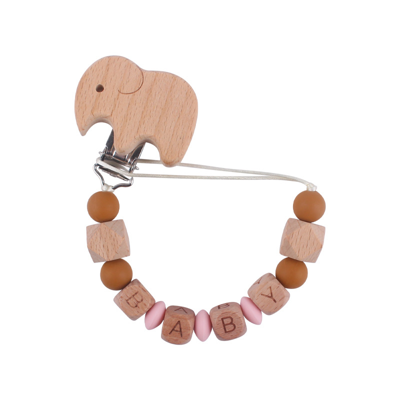 Bebé suministros dibujos animados animal haya chupete clip creativo bebé DIY nombre mordedura pegamento molar chupete cadena