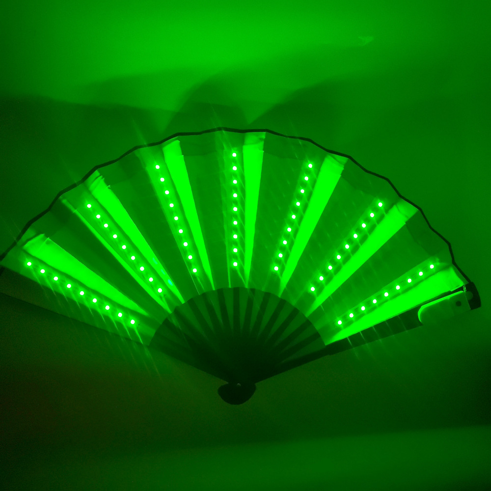 10-pulgadas LED luminoso ventilador discoteca plegable ventilador bar discoteca atmósfera Internet celebridad luminosa rendimiento apoyos tela de seda ventilador