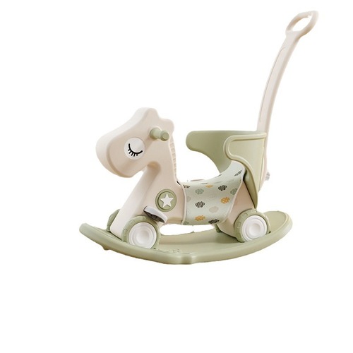 Hobby Tree Children's Rocking Horse Baby Rocking Horse Two-in-One First Birthday Gift Toy Baby Anti-Fall Wooden Horse