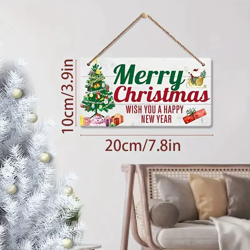 跨境圣诞节木质装饰挂牌欢迎门牌家居入户悬挂装饰节日挂画装饰品