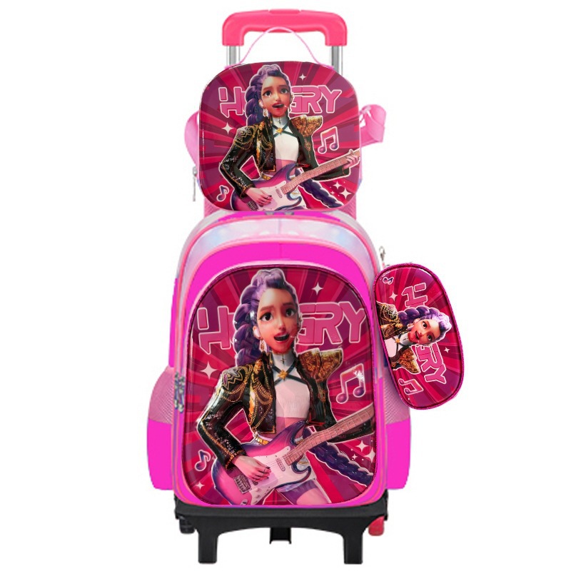 Transfronterizo 3D estereoscópico de tres piezas bolsas escolares para estudiantes de primaria Caza de brujas de cáscara dura de dibujos animados de gran capacidad bolsas escolares de varilla de tracción para hombres y mujeres