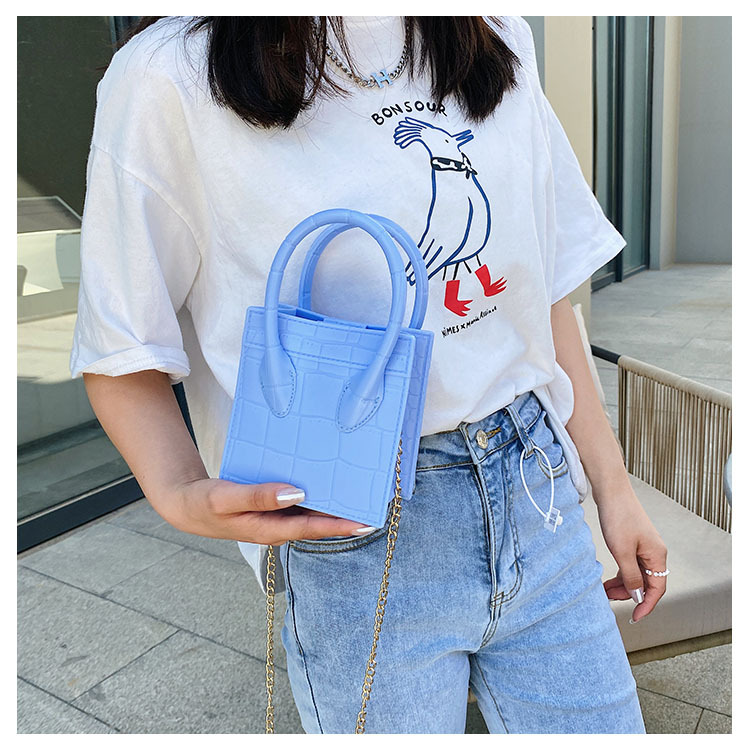 2025 Cross-border new popular smiling face bag, small square bag, fashionable and versatile chain hand bag, shoulder and crossbody jelly women's bag undefined