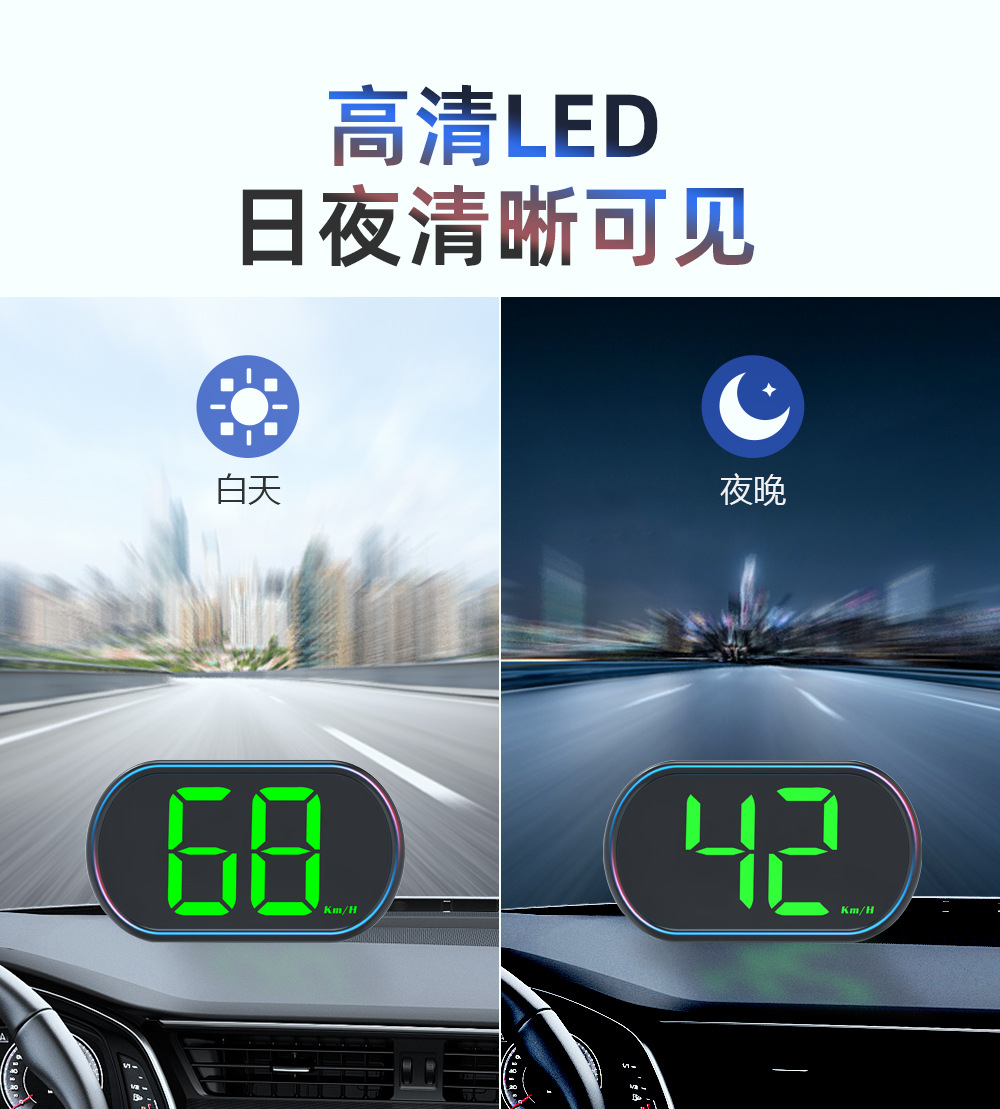 Car Hud Head-Up Display Car Universal Gps Car Speed High-Definition Automatic Photosensitive Head-Up Display Speed Display